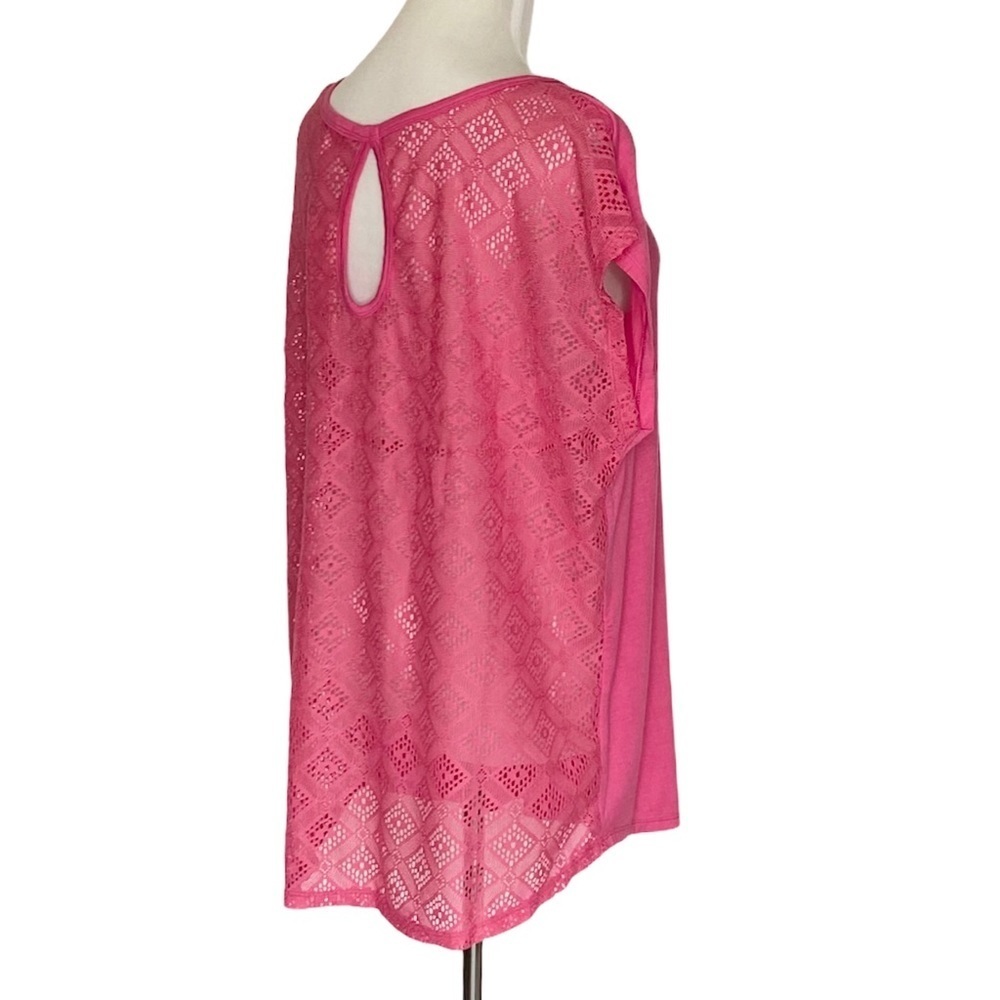 EXTRA TOUCH Sleeveless Top Crochet Lace Back 2X - Picture 3 of 7